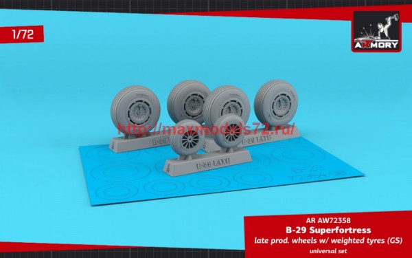AR AW72358   1/72 B-29 Superfortress late production wheels w/ weighted tyres (GS) (thumb59679)
